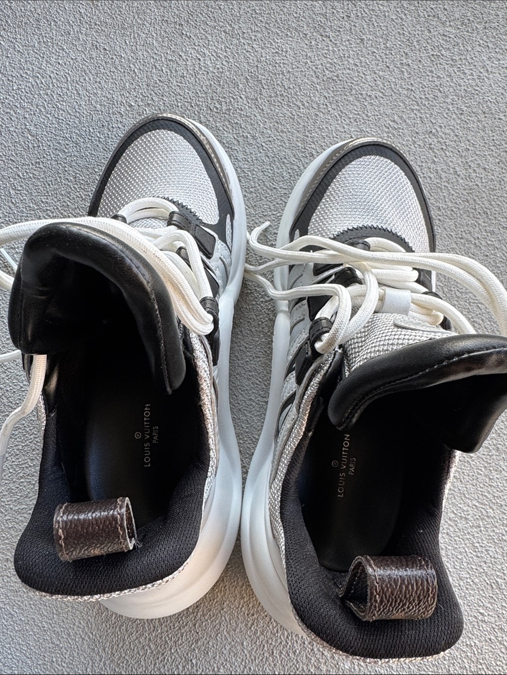Louis Vuitton White, Black & Silver Archlight Sneakers Women - Picture 3 of 6